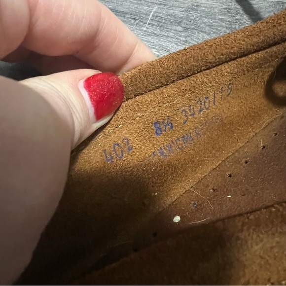 Minnetonka Suede Moccasins Brown Fringe Leather Flats 8.5 - Picture 5 of 7